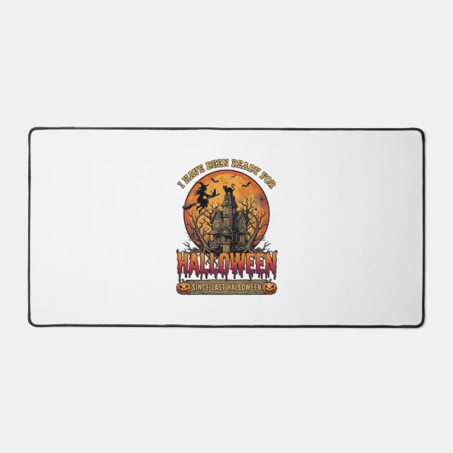 Halloween Since Last Haunted House Flying Witch_1 Desk Mat (Front)