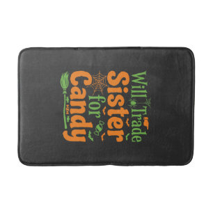 Halloween Sister Candy Trade Design_1 Bath Mat