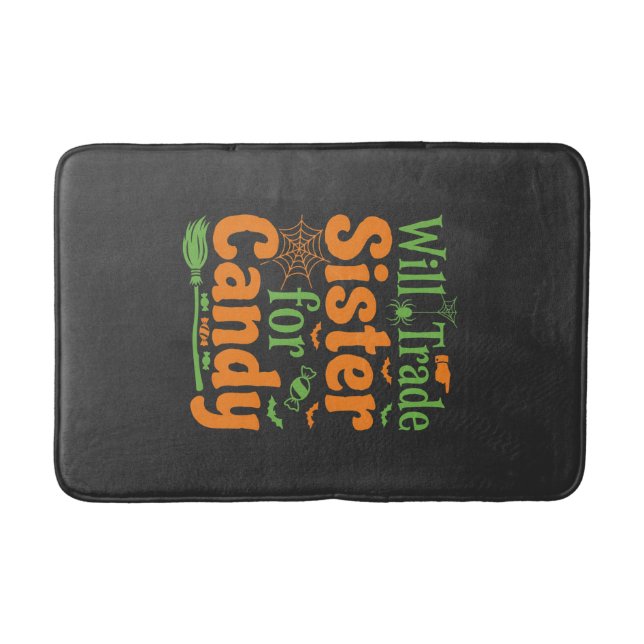 Halloween Sister Candy Trade Design_1 Bath Mat (Front)