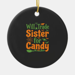Halloween Sister Candy Trade Design_1 Ceramic Tree Decoration