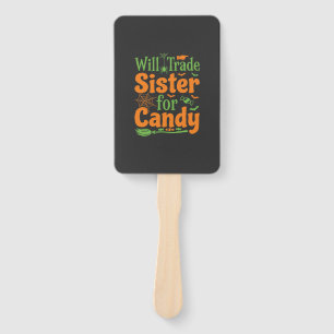 Halloween Sister Candy Trade Design_1 Hand Fan