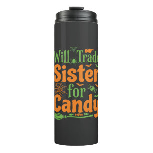 Halloween Sister Candy Trade Design_1 Thermal Tumbler