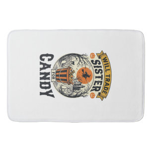 Halloween Sister Will Trade For Candy Vintage_1 Bath Mat
