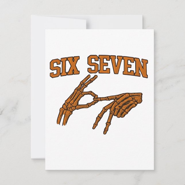 Halloween Six Seven Meme Sign Language 67 Mason  Card (Front)