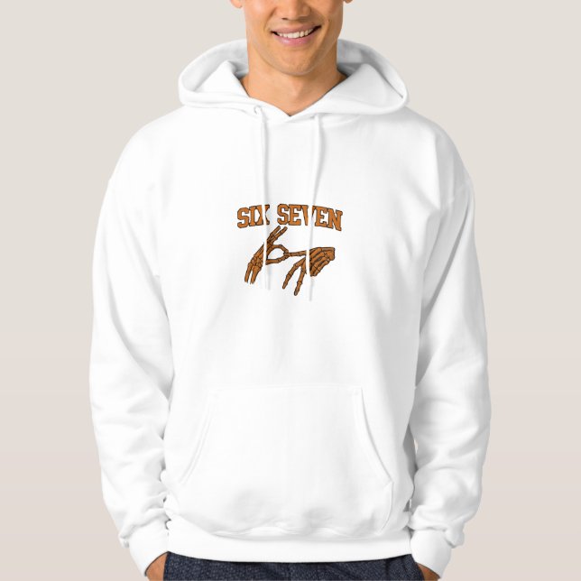 Halloween Six Seven Meme Sign Language 67 Mason  Hoodie (Front)