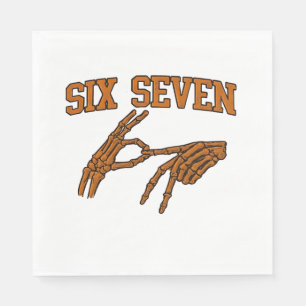 Halloween Six Seven Meme Sign Language 67 Mason Napkin