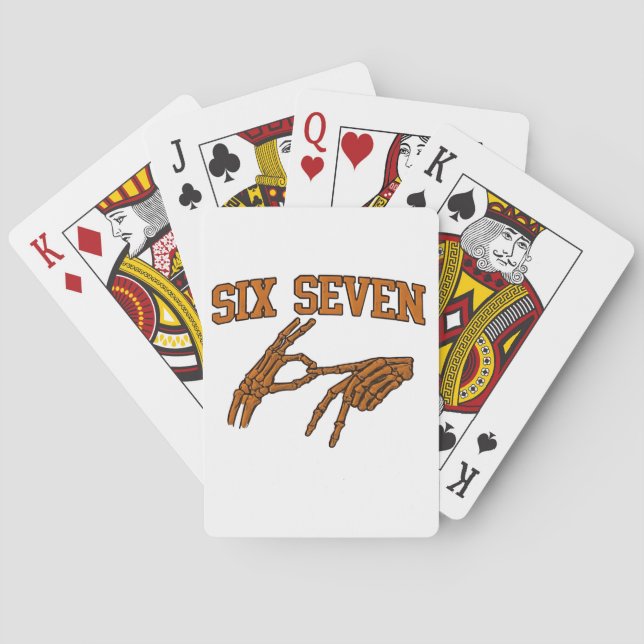 Halloween Six Seven Meme Sign Language 67 Mason  Playing Cards (Back)