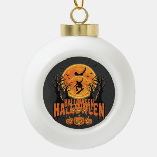 Halloween Skateboard Moon Design Halloween Ceramic Ball Christmas Ornament