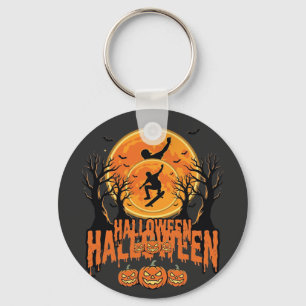 Halloween Skateboard Moon Design Halloween Key Ring