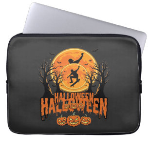 Halloween Skateboard Moon Design Halloween Laptop Sleeve