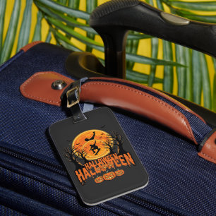 Halloween Skateboard Moon Design Halloween Luggage Tag