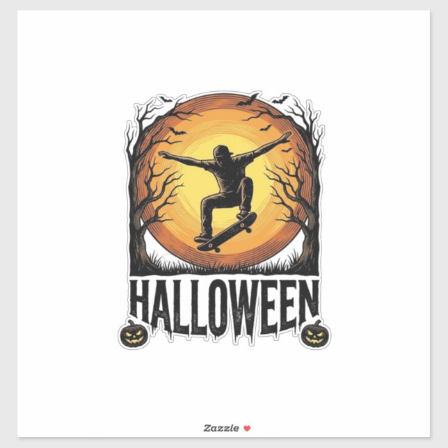Halloween Skateboard Moon Vintage Vector Design_1 (Sheet)