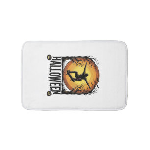 Halloween Skateboard Moon Vintage Vector Design_1 Bath Mat