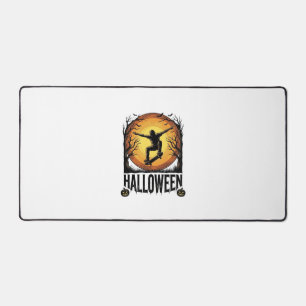 Halloween Skateboard Moon Vintage Vector Design_1 Desk Mat