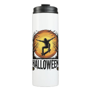 Halloween Skateboard Moon Vintage Vector Design_1 Thermal Tumbler