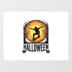 Halloween Skateboard Moon Vintage Vector Design_1 Window Cling