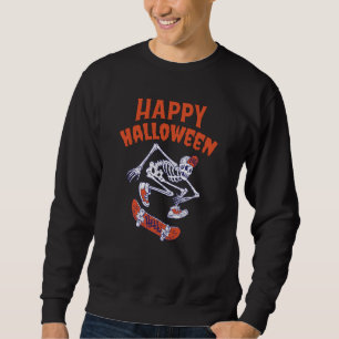 Halloween Skateboard Skeleton Sweatshirt