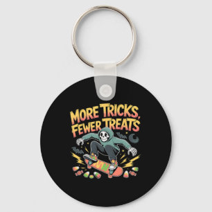 Halloween Skateboard Tricks Skeleton Candy Youth Key Ring