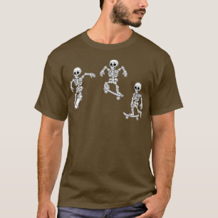 Halloween Skateboarding Skating Skeleton Skater Sp T-Shirt
