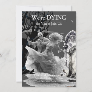  Halloween Skeletal Couple Costume Party Invitation