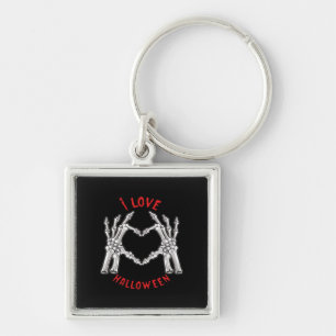 Halloween Skeletal Hands Heart Funny Saying  Key Ring