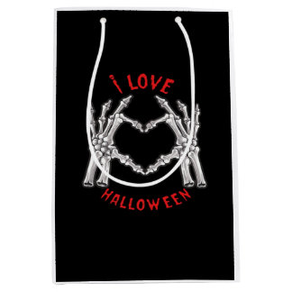 Halloween Skeletal Hands Heart Funny Saying Medium Gift Bag