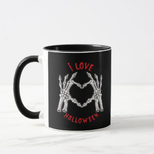 Halloween Skeletal Hands Heart Funny Saying Mug