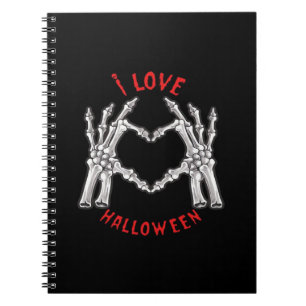 Halloween Skeletal Hands Heart Funny Saying Notebook