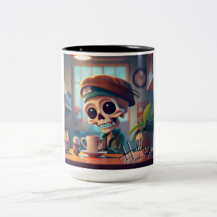 Halloween Skeleton #2 Two-Tone Coffee Mug