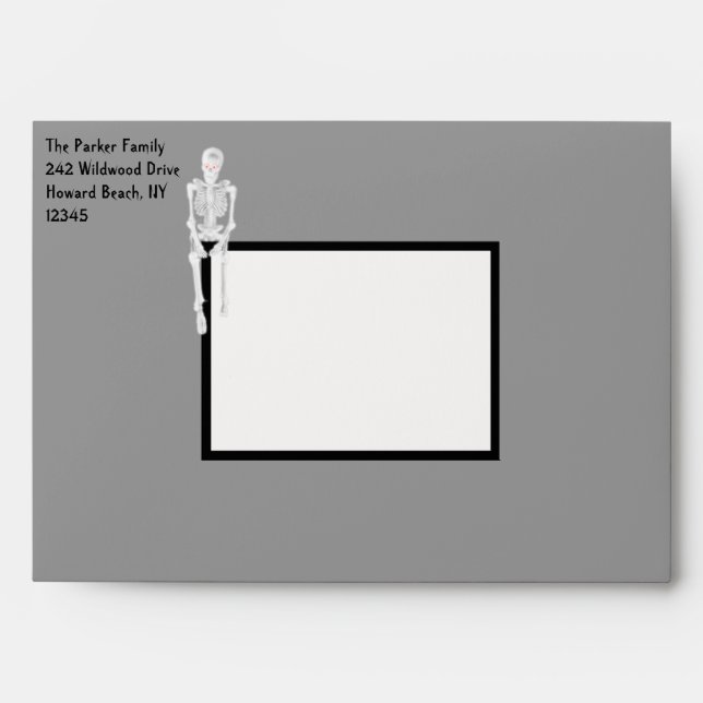 Halloween Skeleton 5x7" Envelope (Front)