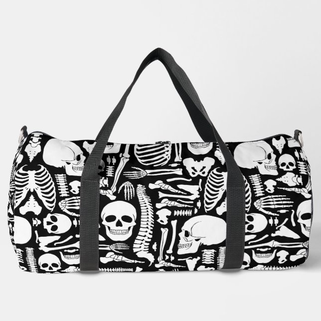 halloween skeleton anatomical bones pattern  duffle bag (Front)