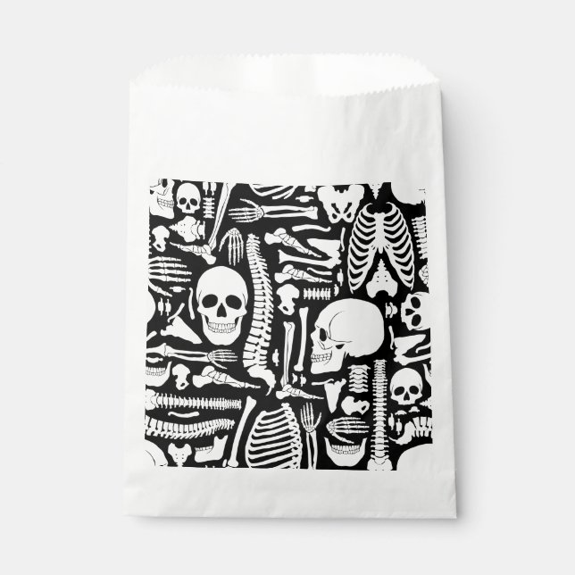 halloween skeleton anatomical bones pattern  favour bags (Front)