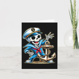 Halloween Skeleton Anchor Sailor Card
