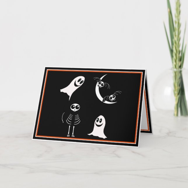 Halloween Skeleton Animals Gang Card (Front)