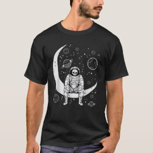 Halloween Skeleton Astronaut Fun Costume Men Women T-Shirt