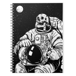 halloween skeleton astronaut notebook