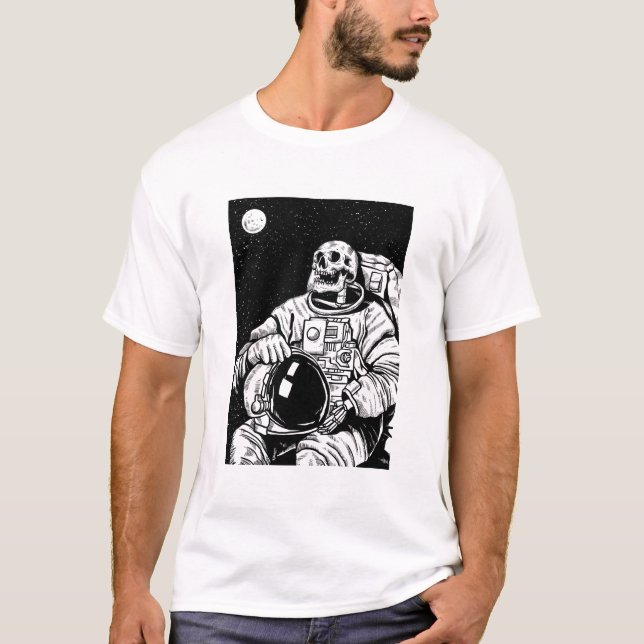 halloween skeleton astronaut T-Shirt (Front)