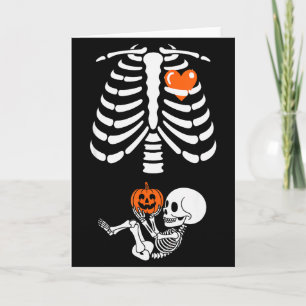 Halloween Skeleton Baby Rib Cage Maternity Pregnan Card