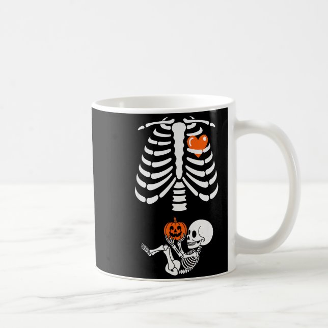Halloween Skeleton Baby Rib Cage Maternity Pregnan Coffee Mug (Right)