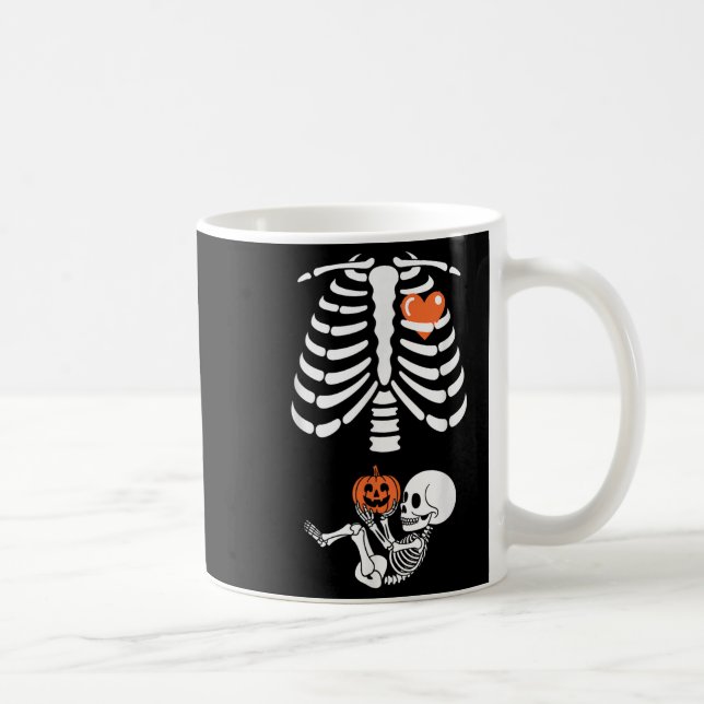 Halloween Skeleton Baby Rib Cage Maternity Pregnan Coffee Mug (Right)