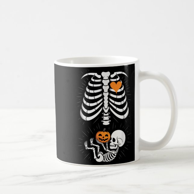 Halloween Skeleton Baby Rib Cage Maternity Pregnan Coffee Mug (Right)