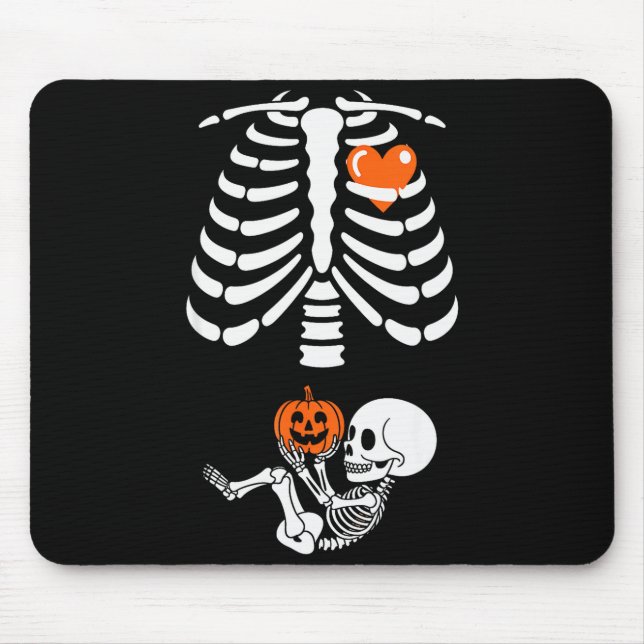 Halloween Skeleton Baby Rib Cage Maternity Pregnan Mouse Mat (Front)