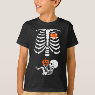 Halloween Skeleton Baby Rib Cage Maternity Pregnan T-Shirt