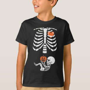 Halloween Skeleton Baby Rib Cage Maternity Pregnan T-Shirt