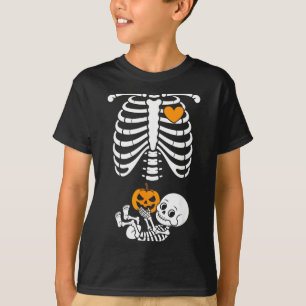 Halloween Skeleton Baby Rib Cage Maternity T-Shirt