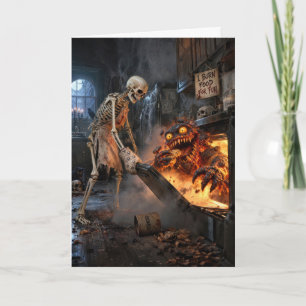 Halloween Skeleton Baking Cookies Card