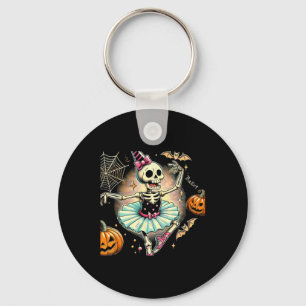 Halloween Skeleton Ballet Dancing Ballerina Key Ring