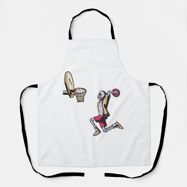 Halloween Skeleton Basketball Player Costume Skull Apron (Front)