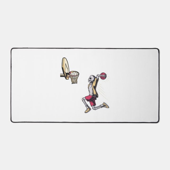 Halloween Skeleton Basketball Player Costume Skull Desk Mat (Front)