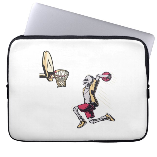 Halloween Skeleton Basketball Player Costume Skull Laptop Sleeve (Front)